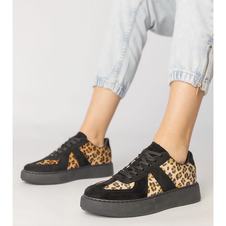 Svart-pantter kvinnors sneakers 1