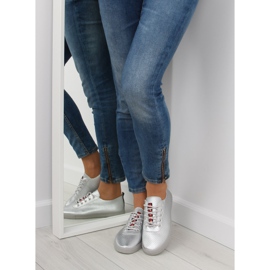 Mjuka silversneakers för kvinnor NB190P Silver grå 2