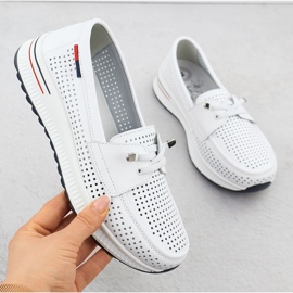 Evento Kvinnors läderskor Openwork White Event 8443 vit 2