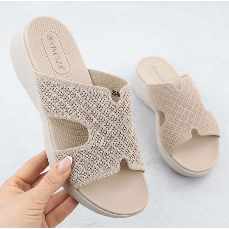 Kvinnors flip flops på höjden Beige Vinceza 97300 1