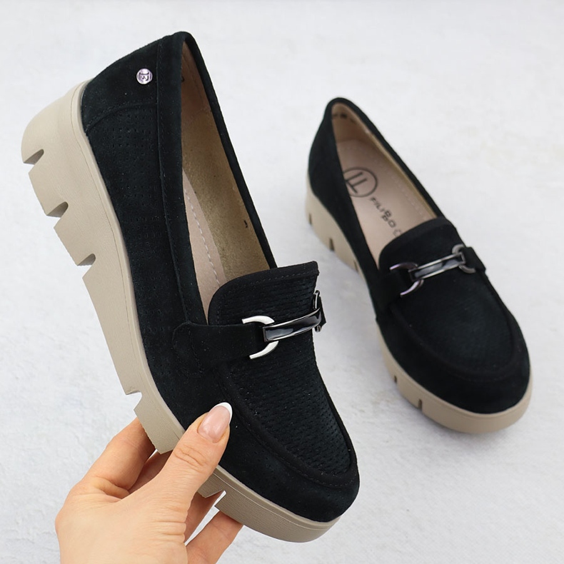 Kvinnors läderskor för bröllop Black Filippo 7002 svart 1