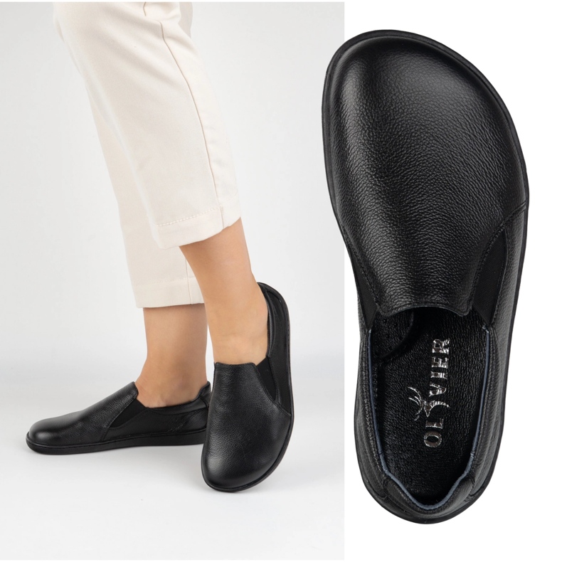 Olivier Kvinnors minimalistiska kvinnors barfota glidande 1308pol svart 1