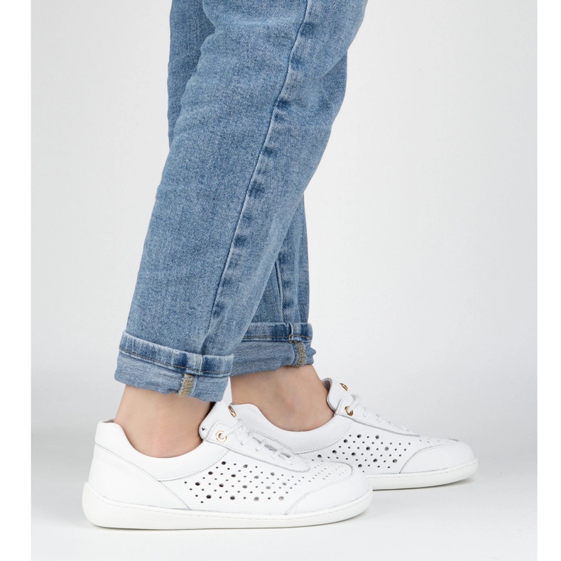 Olivier Barfota kvinnor minimalistiska sneakers 1769pol openwork vit 2