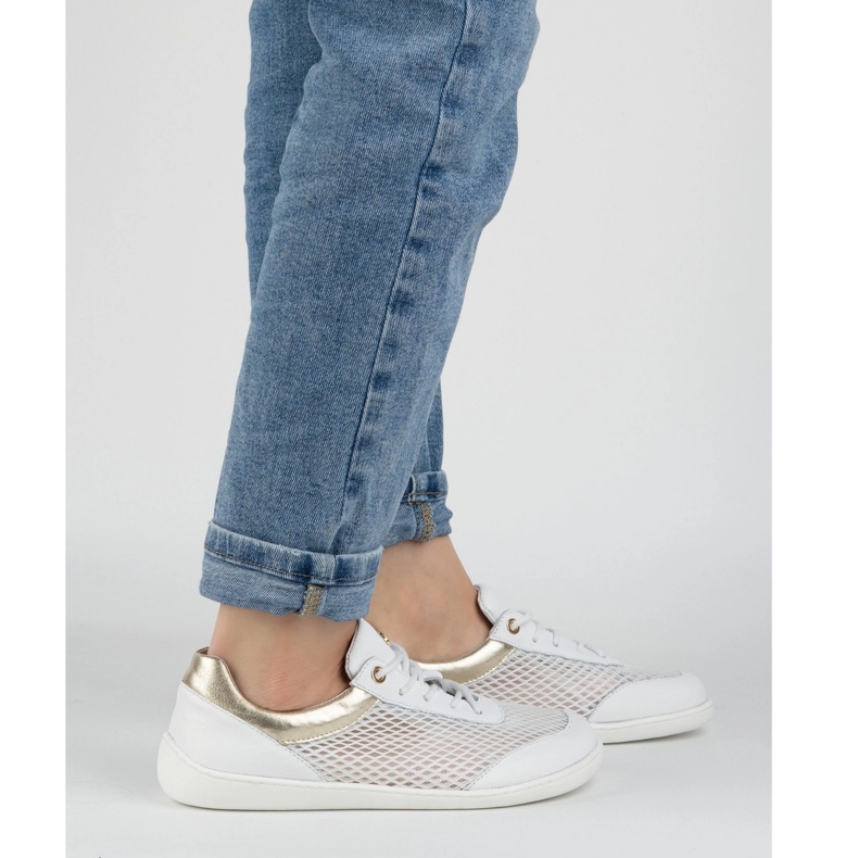 Olivier Barfota kvinnors minimalistskor sneakers 1769pol med vitt nät 1