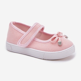 Barnballerinor med en rosa båge 7