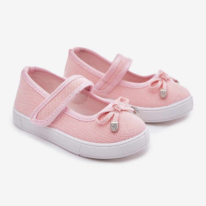 Barnballerinor med en rosa båge 1