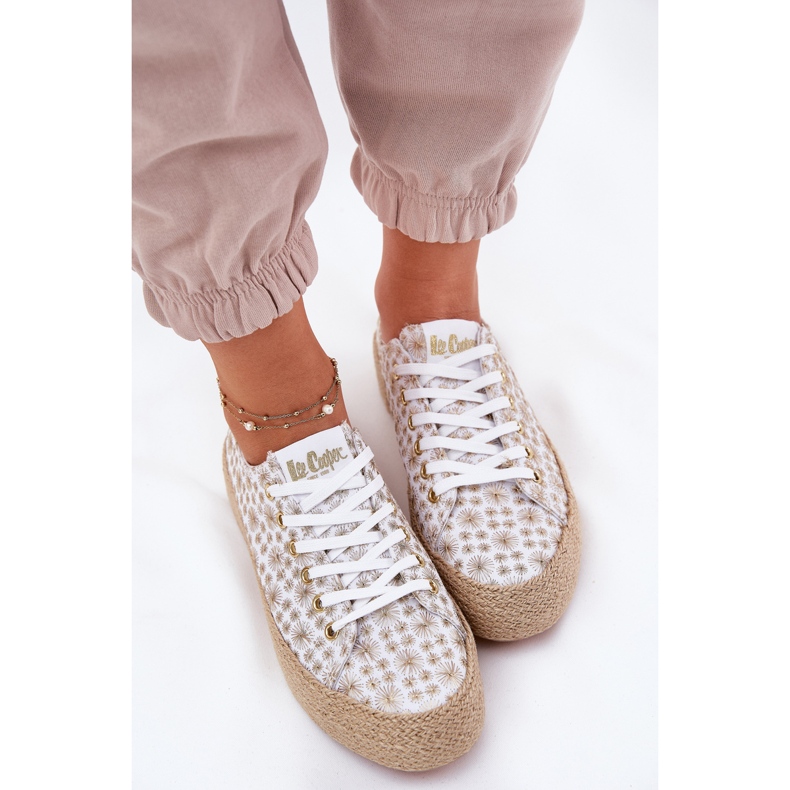 Patrouched Women's Sneakers på plattformen med Lee Cooper LCW-25-08-3648L Vit och guld 2