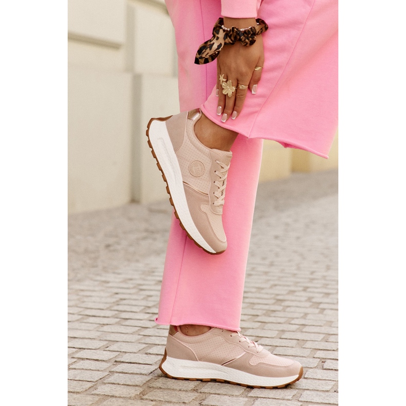 Kvinnors sneakers på plattformen Big Star RR274489 Hi-polish rosa system 2