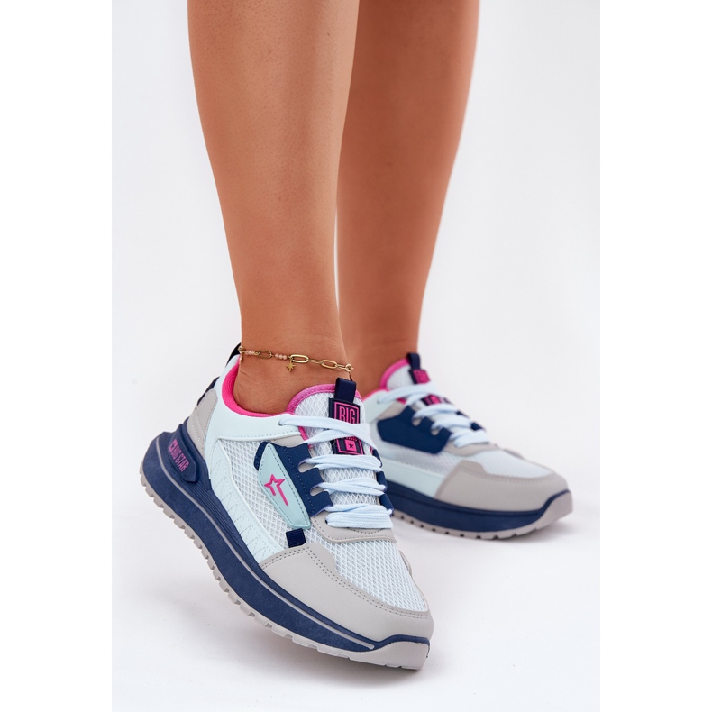 Kvinnors sportskor på plattformen Big Star RR274A225 Hi-Polish Blue System blå 2