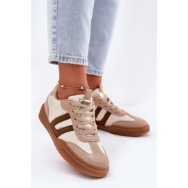 Kvinnors sneakers med Eco Suede Beige 2