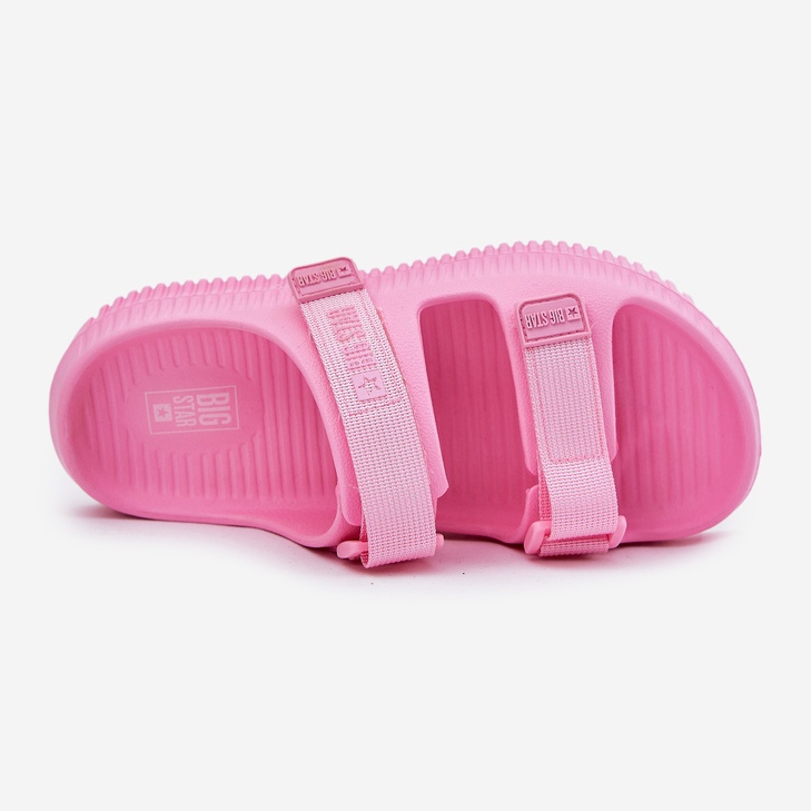Big Star Kvinnors skum flip flops med stor stjärna RR274A528 rosa kardborrband 2