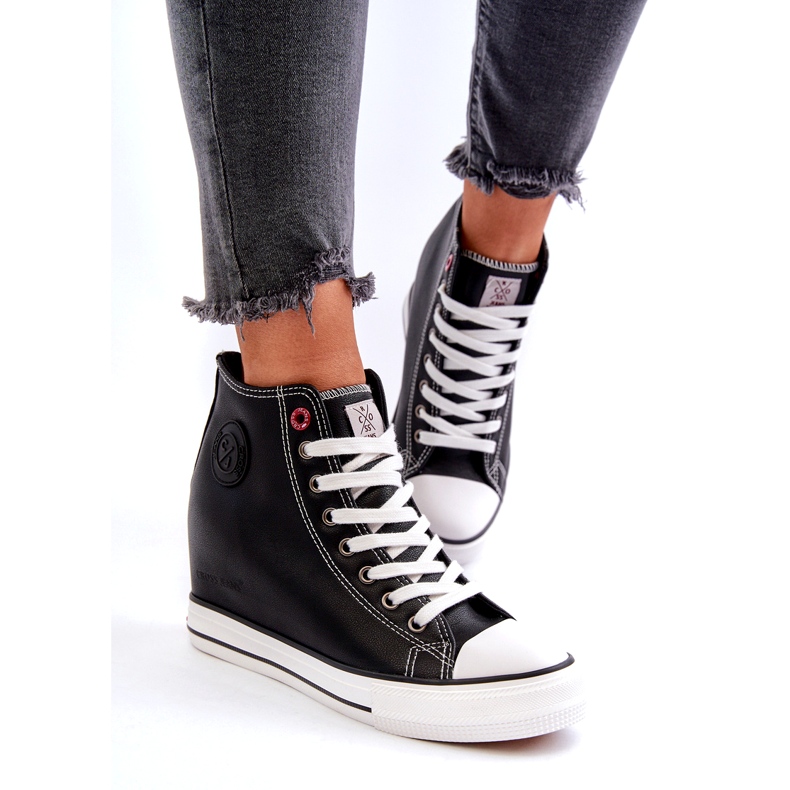 Wedge Sneakers för kvinnor Cross Jeans NN2R4005 Svart 2
