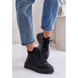 Lätta sportskor i läder på Artiker Platform 55C1041 Svart 1