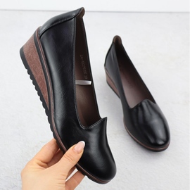 Skor för kil Black Potocki SZ12276 svart 1