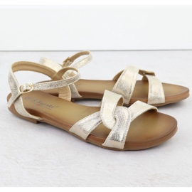 S.Barski Kvinnors sandaler Złote S. Barski KV51-022 gyllene 2