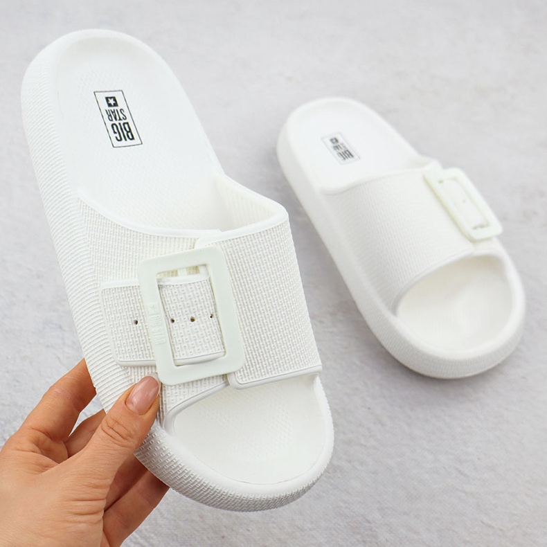 Big Star Kvinnors sportflip flops på en tjock vit ensam stor stjärna RR274A584 1