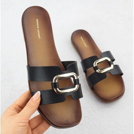Kvinnors flip -flops med dekoration svart Sergio Leone SK077H 1