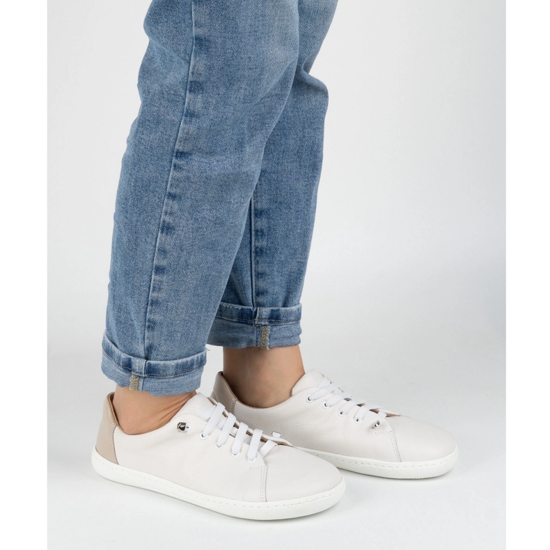 WASAK Kvinnors barfota skor minimalistiska läder 0771w vit 2