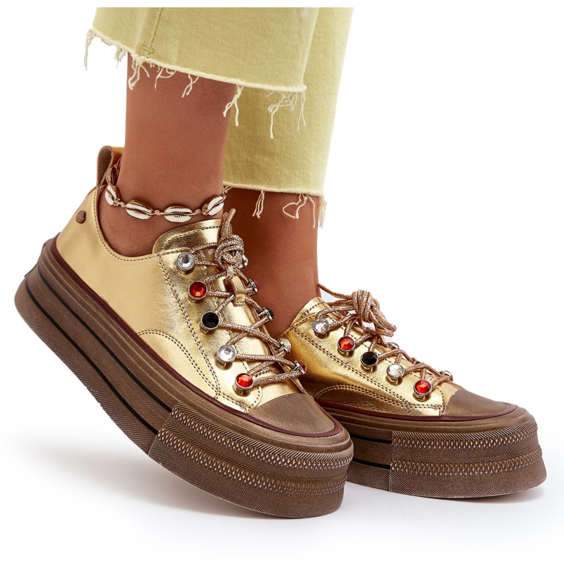 Platformsneakers dam GOE NN2N4055 Guld gyllene 6