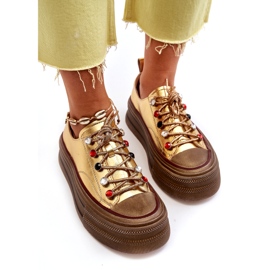 Platformsneakers dam GOE NN2N4055 Guld gyllene 4