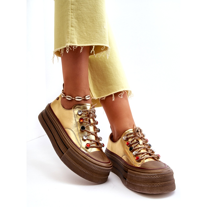 Platformsneakers dam GOE NN2N4055 Guld gyllene 1