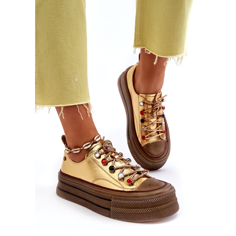 Platformsneakers dam GOE NN2N4055 Guld gyllene 3
