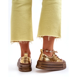 Platformsneakers dam GOE NN2N4055 Guld gyllene 5