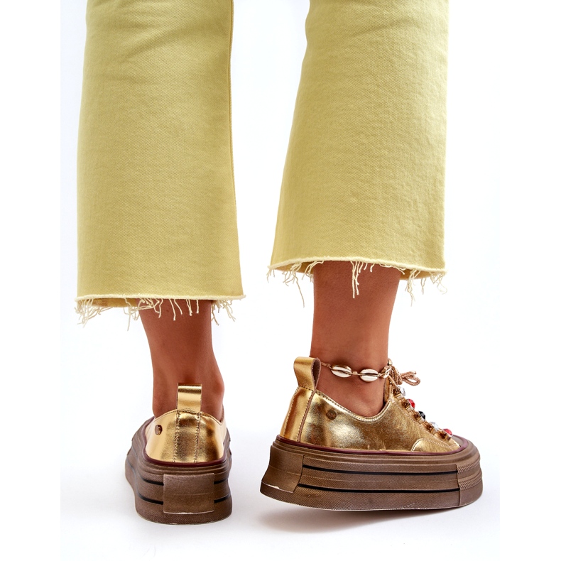 Platformsneakers dam GOE NN2N4055 Guld gyllene 5