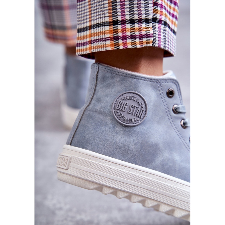 Kvinnors isolerade Big Star EE274115 ljusblå sneakers 3