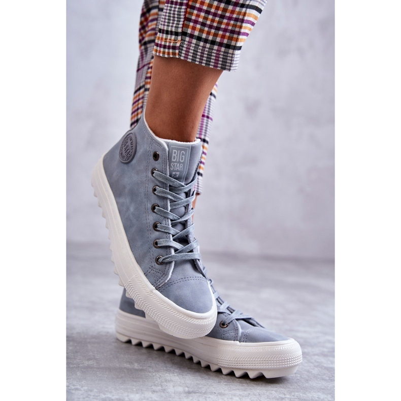 Kvinnors isolerade Big Star EE274115 ljusblå sneakers 1