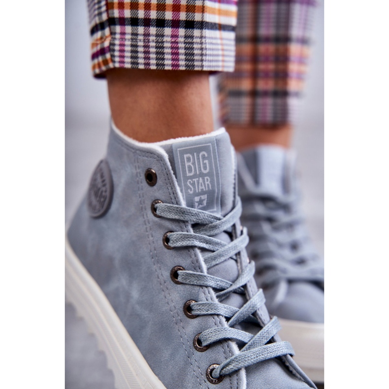 Kvinnors isolerade Big Star EE274115 ljusblå sneakers 2