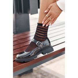 Lackerade kvinnors skor med svart Vinceza 62179 -bälte 4