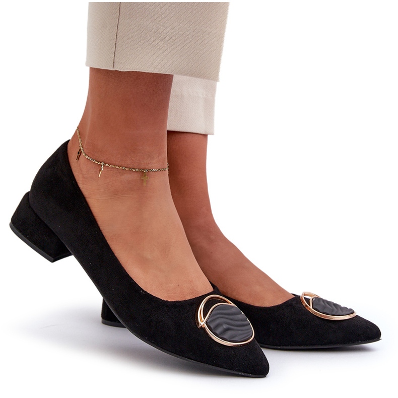 Kvinnors lågklackade kvinnors pumpar med Eco-Eco-S.Barski KV27-037 Black svart 5