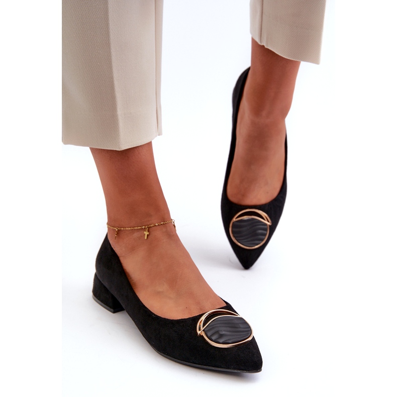 Kvinnors lågklackade kvinnors pumpar med Eco-Eco-S.Barski KV27-037 Black svart 2