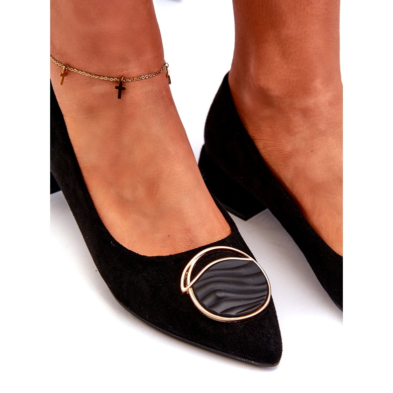 Kvinnors lågklackade kvinnors pumpar med Eco-Eco-S.Barski KV27-037 Black svart 4