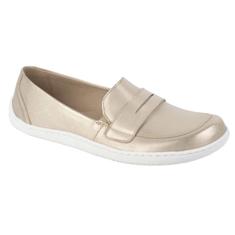 Olivier Barfota eleganta kvinnors minimalistiska läder loafers 1280 zlotys gyllene 2