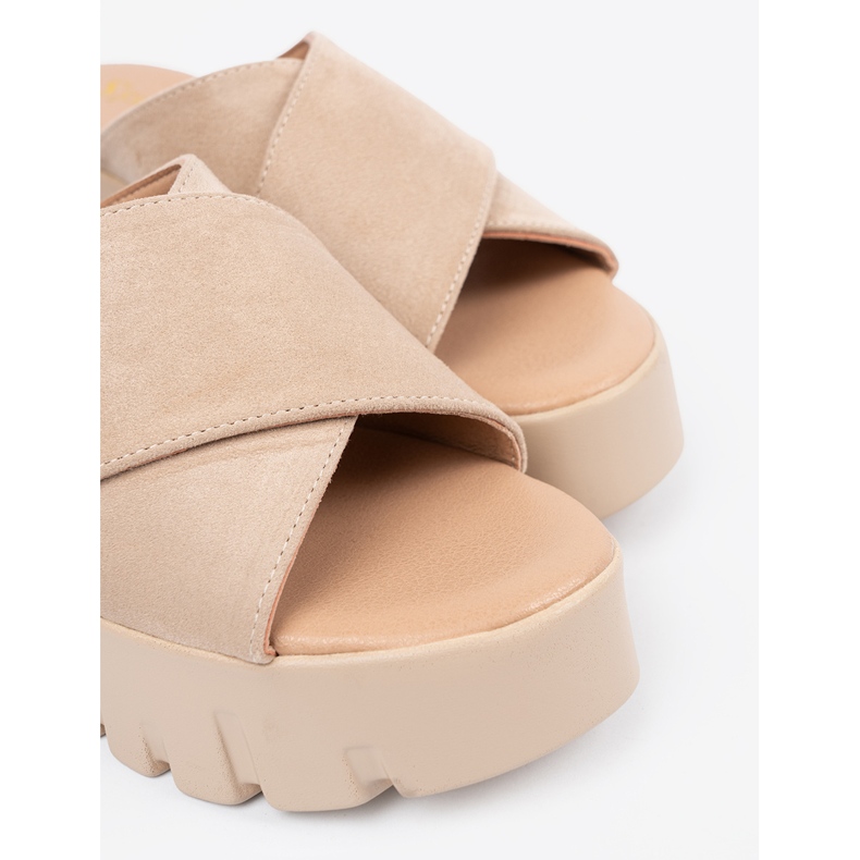 Seastar Kilsandaler i beige mocka för kvinnor 2