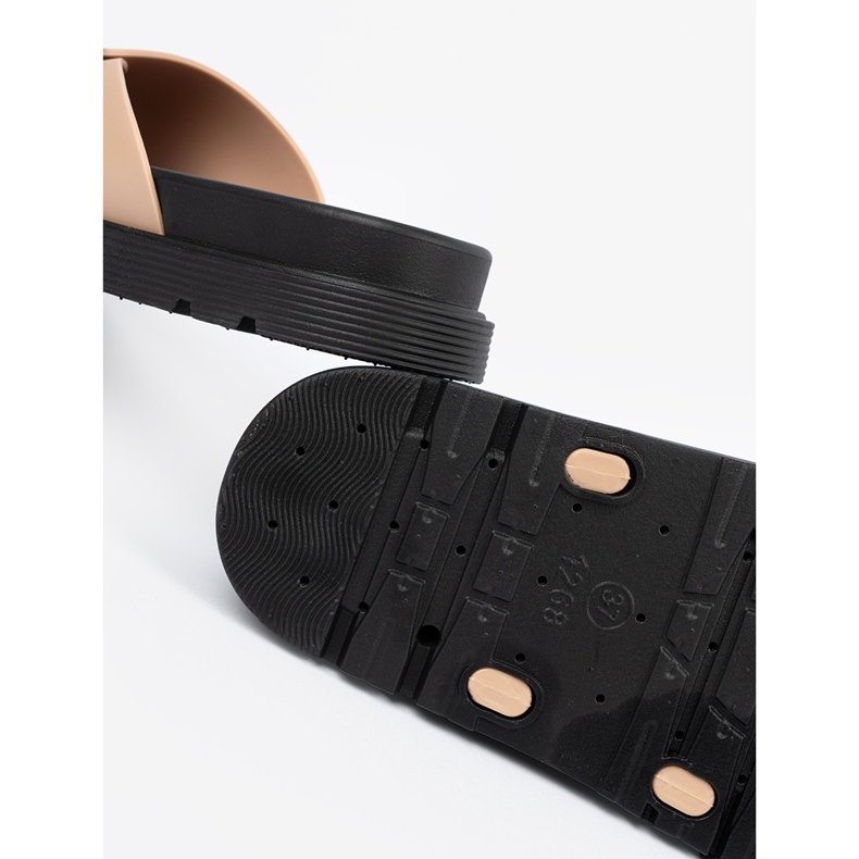 Seastar Beige kvinnors flip flops med ett gyllene spänne 2