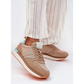 Kvinnors mocka sneakers Big Star RR274A048 Hi-Poly Dark-Tone System beige 1