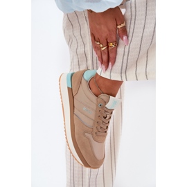 Kvinnors mocka sneakers Big Star RR274A048 Hi-Poly Dark-Tone System beige 2