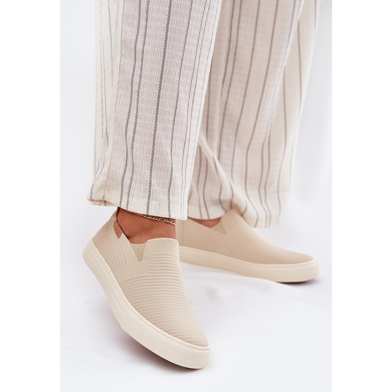 Kvinnors slip-on Big Star RR274721 Beige Sneakers 2