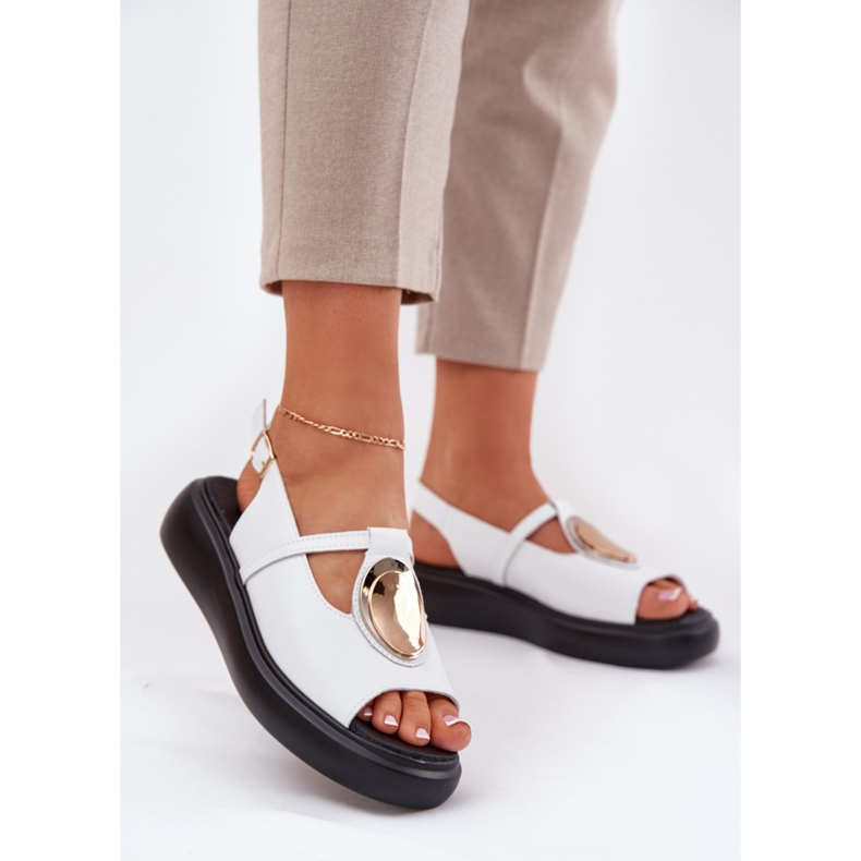 S.Barski Läder eleganta kvinnors sandaler S. Barski GR51-603 Vit 2