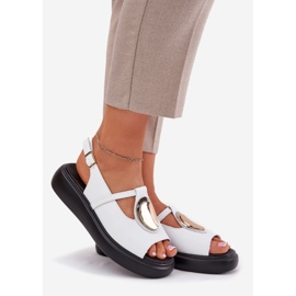 S.Barski Läder eleganta kvinnors sandaler S. Barski GR51-603 Vit 1