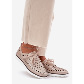 S.Barski Kvinnors läderskor S. Barski LR51-611 Złote gyllene 1