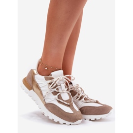 Kvinnors läderskor Artiker 56C1738 Beige-Gold 1