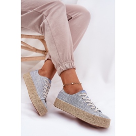 Kvinnors sneakers på plattformen med Lee Cooper LCW-25-02-3283 Blue Braid blå 5