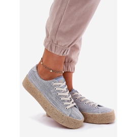 Kvinnors sneakers på plattformen med Lee Cooper LCW-25-02-3283 Blue Braid blå 8