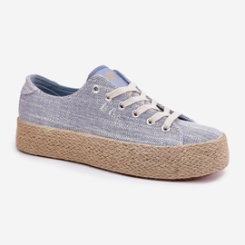 Kvinnors sneakers på plattformen med Lee Cooper LCW-25-02-3283 Blue Braid blå 7
