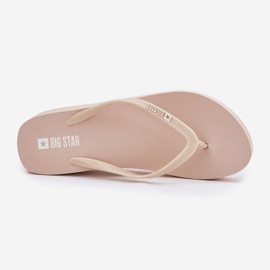 Kvinnors flip -flops på kilar Big Star RR274A551 Beige 2