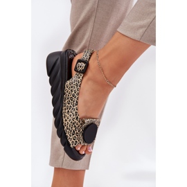 ARTIKER Naturlädersandaler för en kil Artker 56C2186 Leopardtryck beige 5